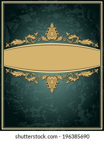 Vintage ornament frame in retro style