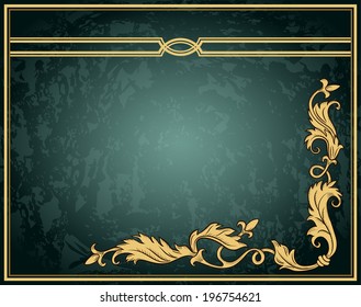 Vintage ornament frame in retro style