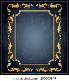 Vintage ornament frame in retro style and luxury royal floral pattern