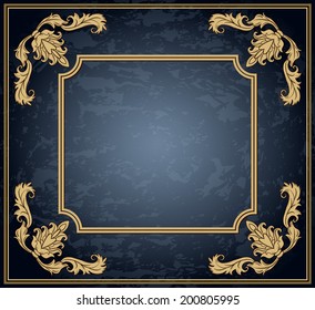 Vintage ornament frame in retro style and luxury royal floral pattern