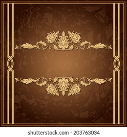 Vintage ornament frame in retro style and luxury royal floral pattern