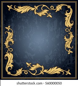 Vintage ornament frame in retro style and luxury royal floral pattern