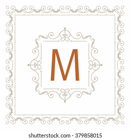 Vintage ornament  frame set vector template. Retro wedding invitations, advertising design and place for text. Flourishes frame.