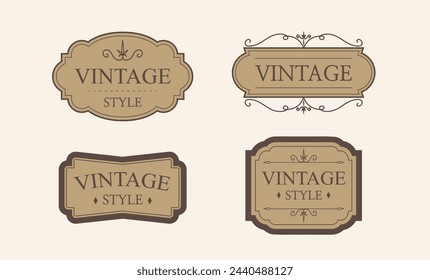 Vintage ornament frame. Vintage style. retro label. Wedding ornaments, invitation card. Luxury, premium badge. Vector illustration