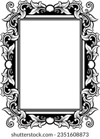 Vintage Ornament Frame For Wedding Illustration