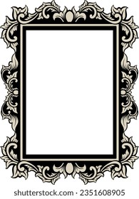 Vintage Ornament Frame For Wedding Illustration
