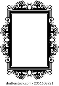 Vintage Ornament Frame For Wedding Illustration