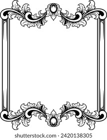 Vintage ornament frame for wedding vector illustration 