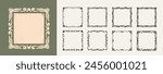 Vintage Ornament Frames collection. Elegant Decorative Square Border for Wedding Invitation and Scrapbooking design