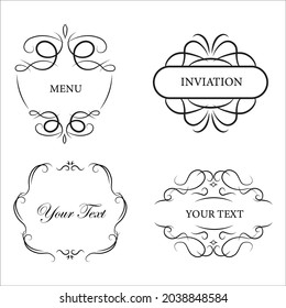 Vintage ornament frames set vector