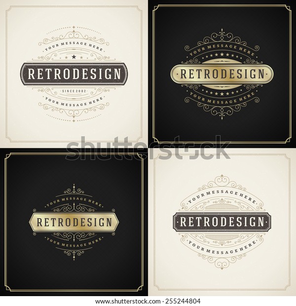Vintage ornament golden and grunge style,\
border frame decoration, flourishes calligraphic ornamental swirls\
for greeting cards, labels, invitations, posters, badges. Vector\
background.