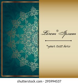 Vintage ornament golden style, border frame decoration, flourishes calligraphic ornamental swirls for greeting cards, luxury postcards, invitations, posters, badges. Vector background.
