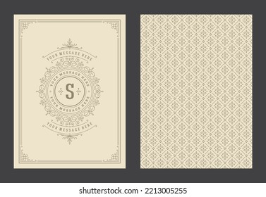 Tarjeta de saludo de ornamento vintage caligrafía de girasoles ornamentados y viñetas diseño de marco plantilla vectorial. Ideal para la invitación a la boda u otro diseño y lugar para el texto florecen las líneas decorativas.