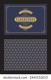 Vintage ornament greeting card calligraphic ornate swirls and vignettes frame design vector template