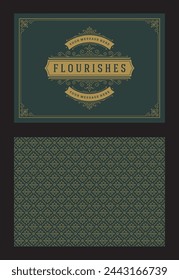 Vintage ornament greeting card calligraphic ornate swirls and vignettes frame design vector template. Good for wedding invitation or other design and place for text flourishes decorative lines.