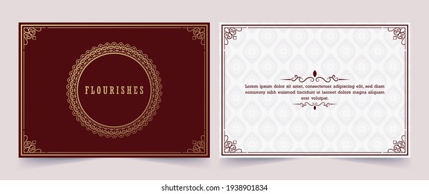 Vintage ornament greeting card calligraphy ornate swirls and vignettes