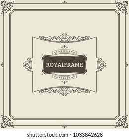 Vintage Ornament Greeting Card Vector Template. Retro Luxury Invitation, Royal Certificate. Flourishes frame. Vintage Background, Vintage Frame, Vintage Ornament, Ornaments Vector, Ornamental Frame