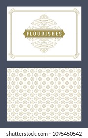 Vintage ornament greeting card vector template. Good for retro invitation, advertising or other design and place for text. Flourishes ornamental frame and pattern background. Vintage ornament greeting card vector template. Good for retro invitation, advertising or other design and place for text. Flourishes ornamental frame and pattern background.