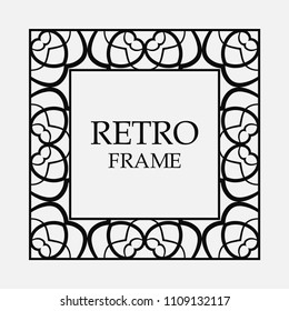 Vintage ornament greeting card vector template with place for text. Flourishes frame.