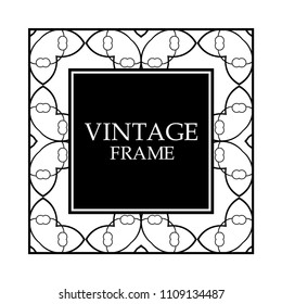 Vintage ornament greeting card vector template with place for text. Flourishes frame.