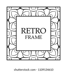 Vintage ornament greeting card vector template with place for text. Flourishes frame.