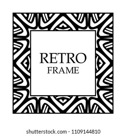 Vintage ornament greeting card vector template with place for text. Flourishes frame.