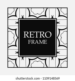 Vintage ornament greeting card vector template with place for text. Flourishes frame.