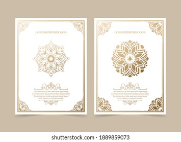 Vintage ornament greeting card vector template