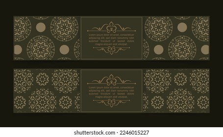 Vintage ornament greeting card vector template