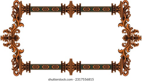 Vintage Ornament Greeting Card Vector Template. Retro Luxury Invitation