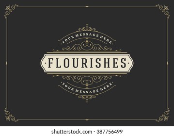Vintage Ornament Greeting Card Vector Template. Retro Luxury Invitation.