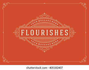 Vintage Ornament Greeting Card Vector Template. Retro Luxury Invitation, Royal Certificate. Flourishes Calligraphic Vintage Background Ornamental Frame.