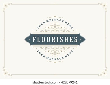 Vintage Ornament Greeting Card Vector Template. Retro Luxury Invitation, Royal Certificate. Flourishes Calligraphic Vintage Background Ornamental Frame.