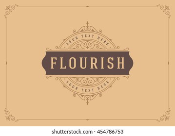 Vintage Ornament Greeting Card Vector Template. Retro Luxury Invitation, Royal Certificate.