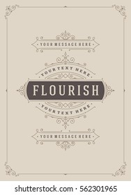 Vintage Ornament Greeting Card Vector Template. Retro Luxury Invitation, Royal Certificate. Flourishes Calligraphic Vintage Background Ornamental Frame.