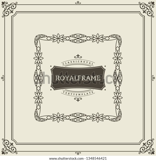Vintage Ornament Greeting Card Vector Template.\
Retro Luxury Invitation, Royal Certificate. Flourishes frame.\
Vintage ornament, Ornamental\
Frame.