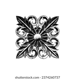 vectores vintage de dibujo manual de ornamentos aislados en fondo blanco.