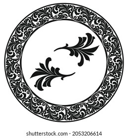Vintage ornament. Mandala, circle. Beautiful and delicate. Palm branch