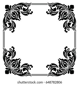 Vintage ornament pattern frame, border ornament pattern frame, engraving ornament pattern frame .