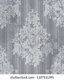 Vintage ornament pattern Vector. Baroque classic background. Royal victorian texture. Old painted style decor designs