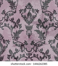Vintage ornament pattern Vector. Baroque rococo texture luxury design. Royal textile decors. Old painted background