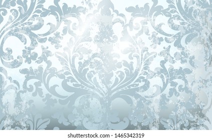 Vintage ornament pattern Vector. Baroque rococo texture luxury design. Royal textile decors. Glossy shiny background