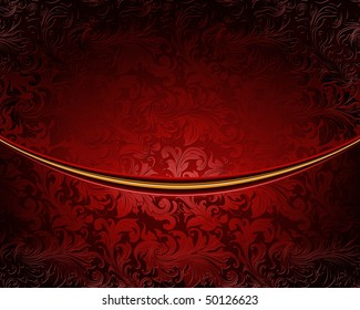Vintage ornament red, vector