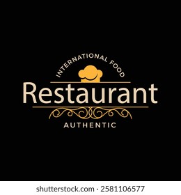 Vintage Ornament Restaurant Logo Graphic.