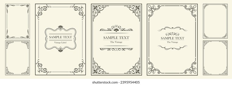 Vintage Ornament. Retro Luxury Invitation, Royal Certificate. Ornamental borders and frames. Vintage Background.