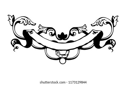 vintage ornament ribbon (banner) illustration