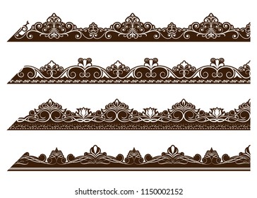 Vintage ornament seamless border pattern with beautiful retro filigree for decorative frame or premium invitation cards , luxury certificate , vector illustration
