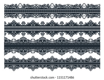 Vintage ornament seamless border pattern with beautiful retro filigree for decorative frame or premium invitation cards , luxury certificate , vector illustration