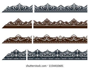 Vintage ornament seamless border pattern with beautiful retro filigree for decorative frame or premium invitation cards , luxury certificate , vector illustration