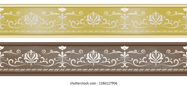 Vintage ornament seamless border pattern with beautiful retro filigree for decorative frame or premium invitation cards , luxury certificate , vector illustration
